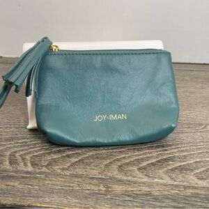 Joy & Iman coin purse/ small Cosmetic Bag with Soft Leather Design. Pre-owned.